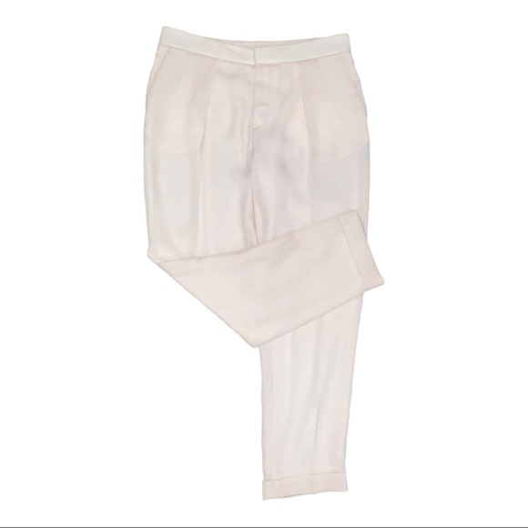 Rag & Bone Pink Silky Lined Leather Waistband Cuffed Trousers Size 2 - Picture 2 of 7